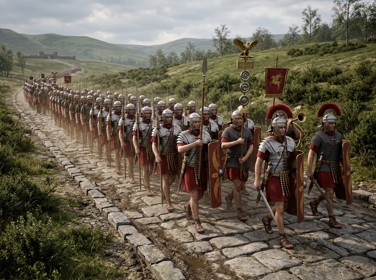 Legionarios romanos en formación